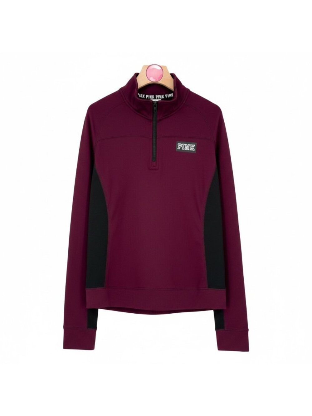 PINK Victoria Secret Ultimate Quarter Zip Athletic Pullover Burgundy Women’s Sm